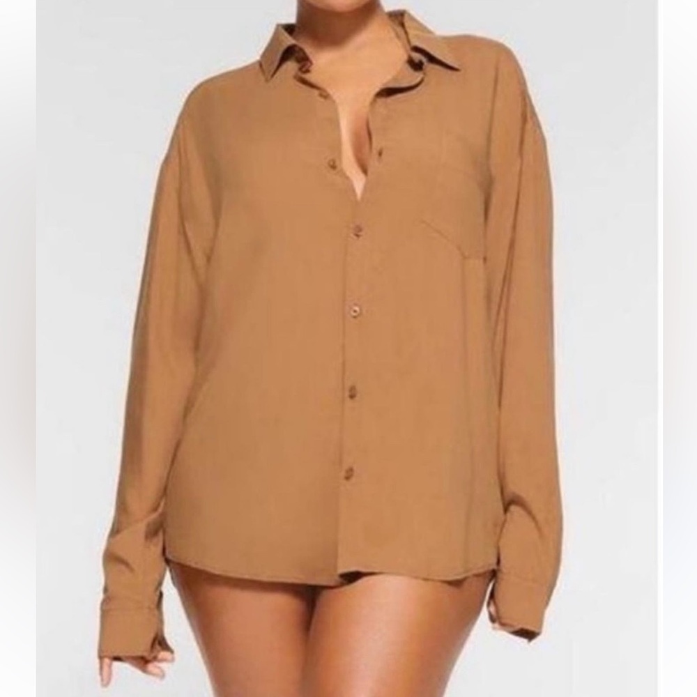 skims cover up button up shirt